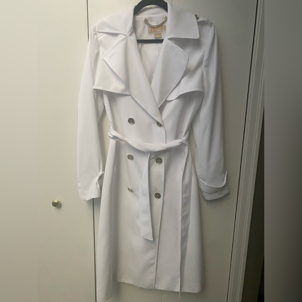 Michael Kors White Blazer with Gold Chain Detail